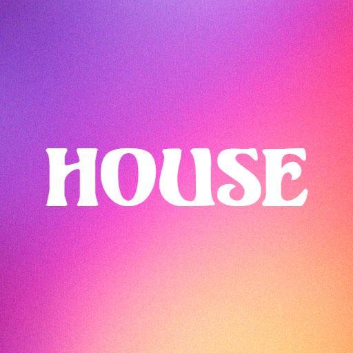 Vibrant Pink and Purple Gradient House Wordmark Logo Template