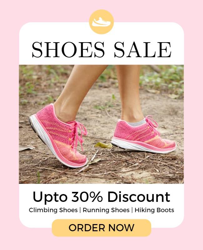 Vibrant Pink Athletic Shoes Sale Promotion Flyer Template