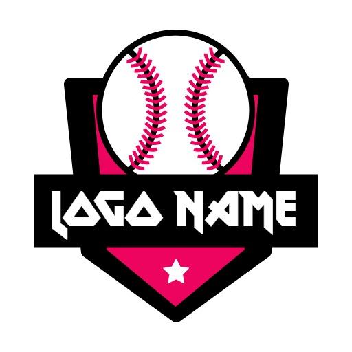 Vibrant Pink Baseball Design Representing Sports Logo Template
