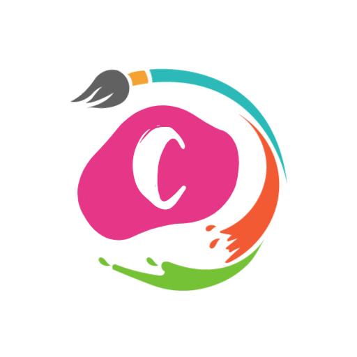 Vibrant Pink Brushstroke Letter C Design for Alphabet Logo Template