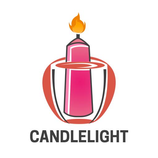 Vibrant Pink Candle with Warm Flame Illuminate Candlelight Logo Template