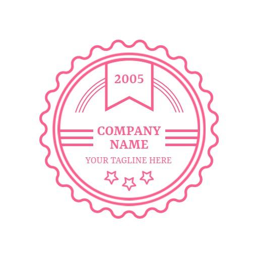Vibrant Pink Circle Design Featuring Custom Company Name Logo Template