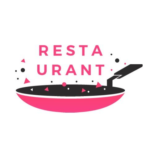 Vibrant Pink Cooking Pan Design Represents Restaurant Logo Template