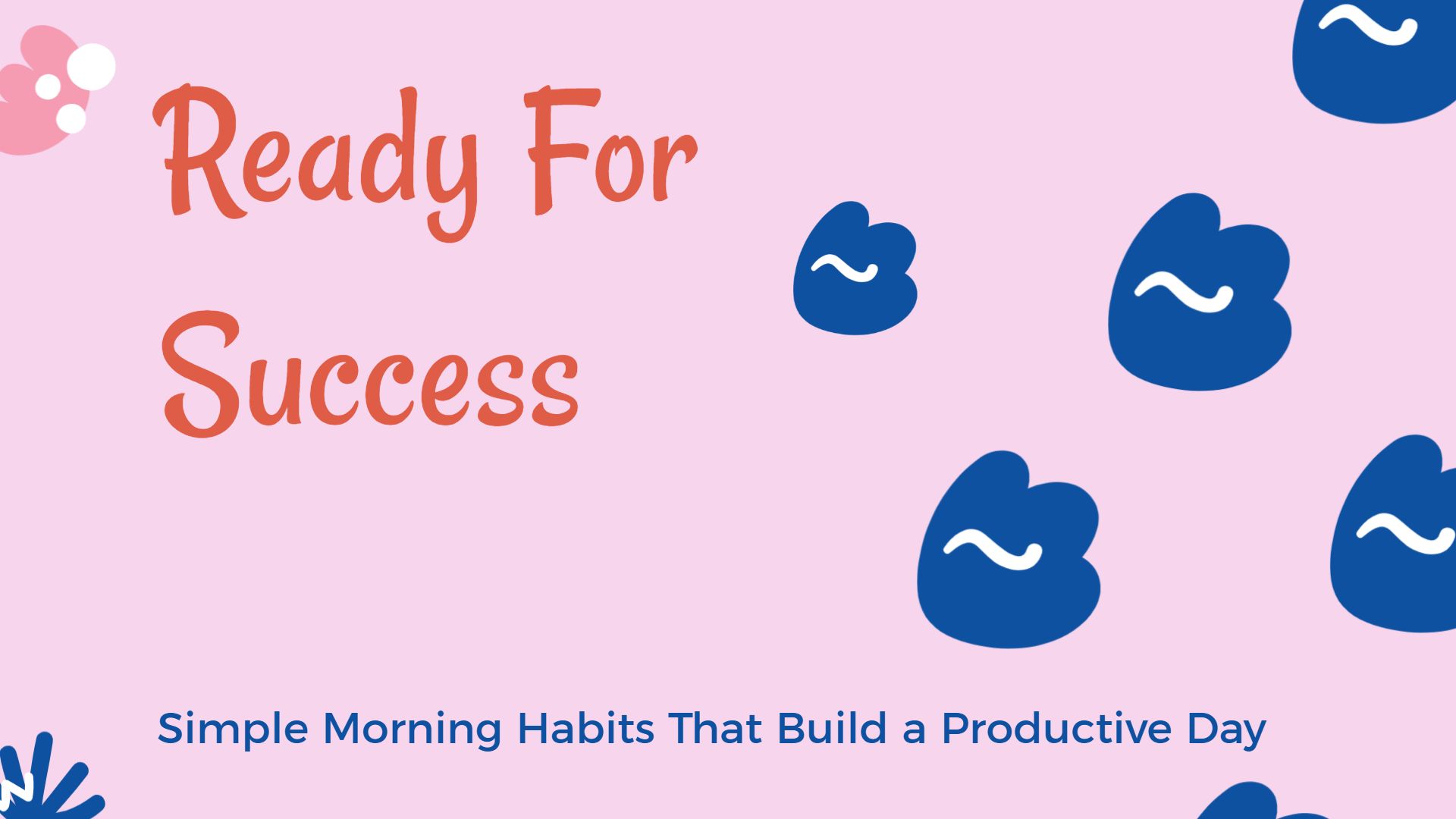 Vibrant Pink Daily Habits for Business Success Presentation Template