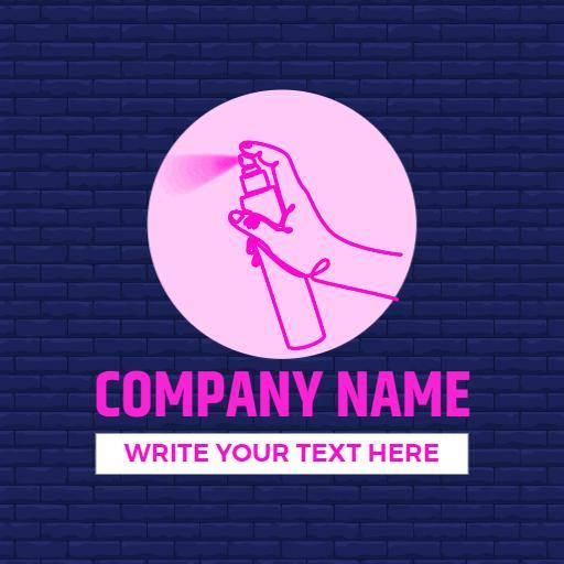 Vibrant Pink Graffiti Spray Can Design for Your Brand Logo Template