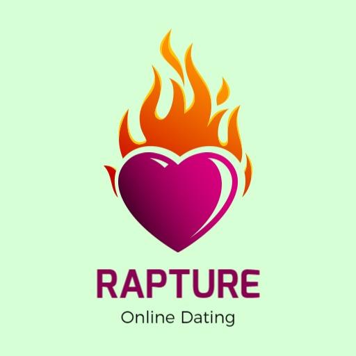 Vibrant Pink Heart with Fiery Design for Online Dating Logo Template