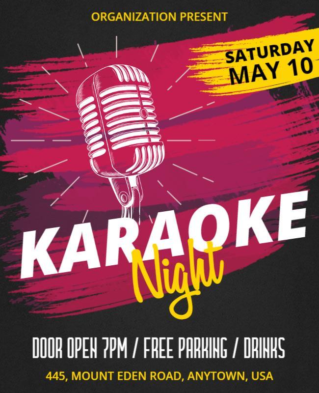 Vibrant Pink Karaoke Night Event Poster Template