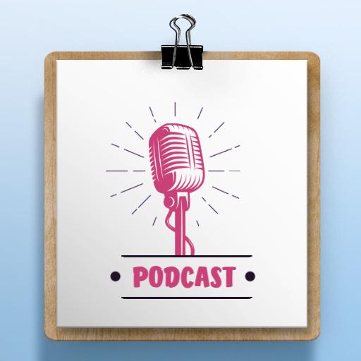 Vibrant Pink Microphone Design for Engaging Podcast Logo Template