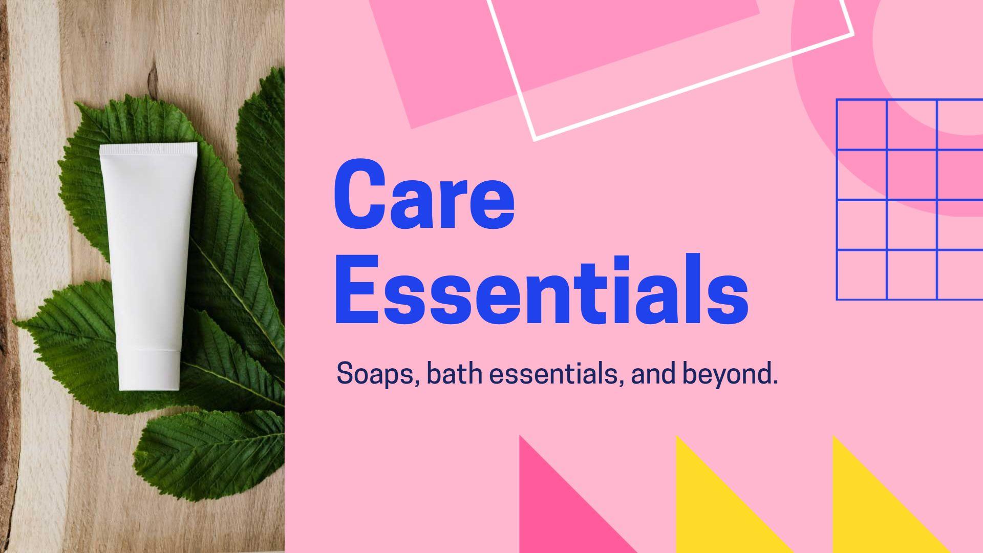 Vibrant Pink Natural Care Essentials Product Presentation Template