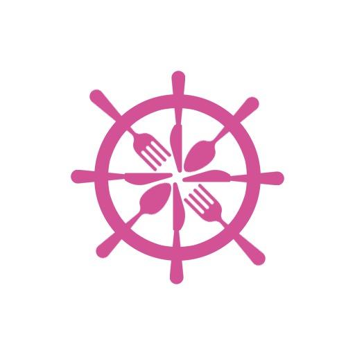 Vibrant Pink Nautical Design Perfect for Restaurant Logo Template