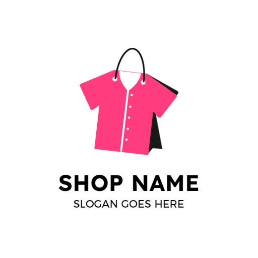 Vibrant Pink Shirt Design Showcasing Clothing Brand Logo Template