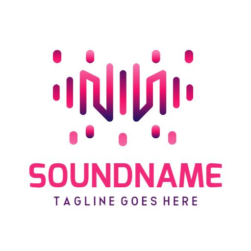 Vibrant Pink Sound Wave Design Representing Music Experience Logo Template