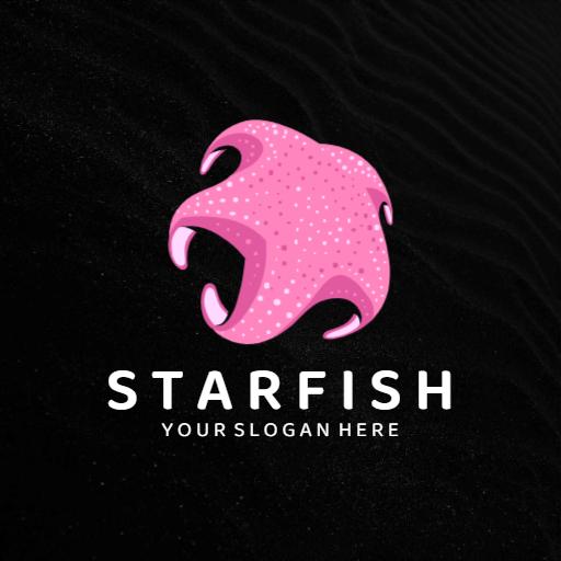 Vibrant Pink Starfish Design Evoking Ocean Life Spirit Logo Template