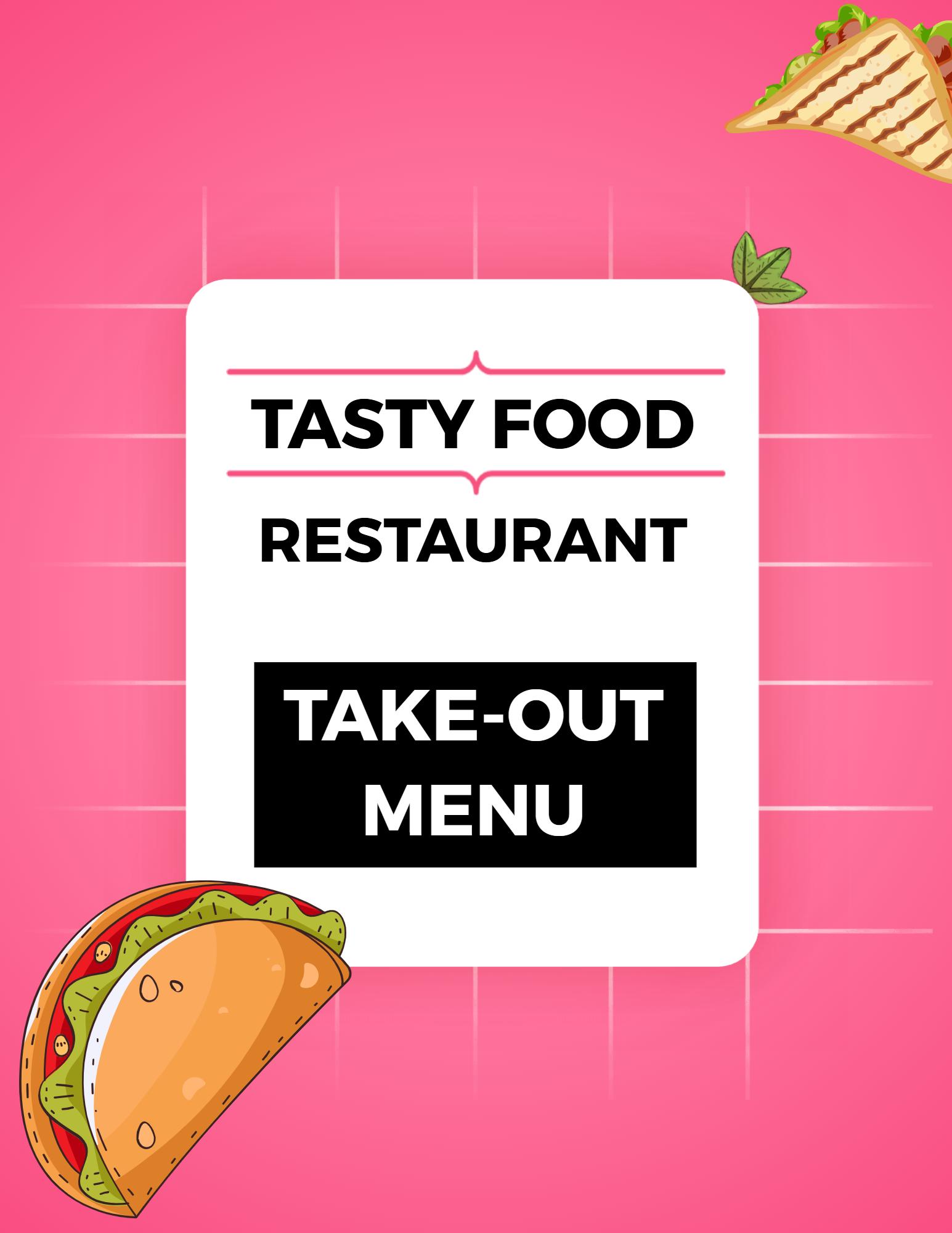 Vibrant Pink Taco and Burrito Take-Out Menu Template