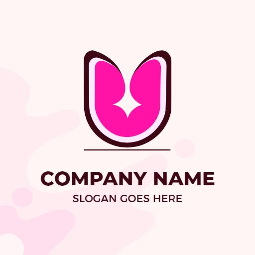 Vibrant Pink U Letter Design for Creative Branding Logo Template