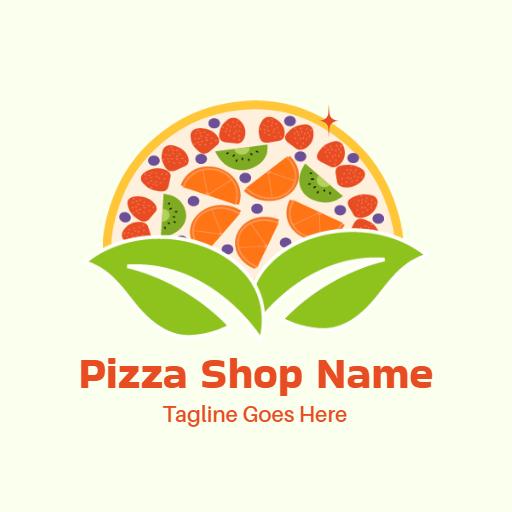Vibrant Pizza with Fresh Ingredients and Green Design Logo Template
