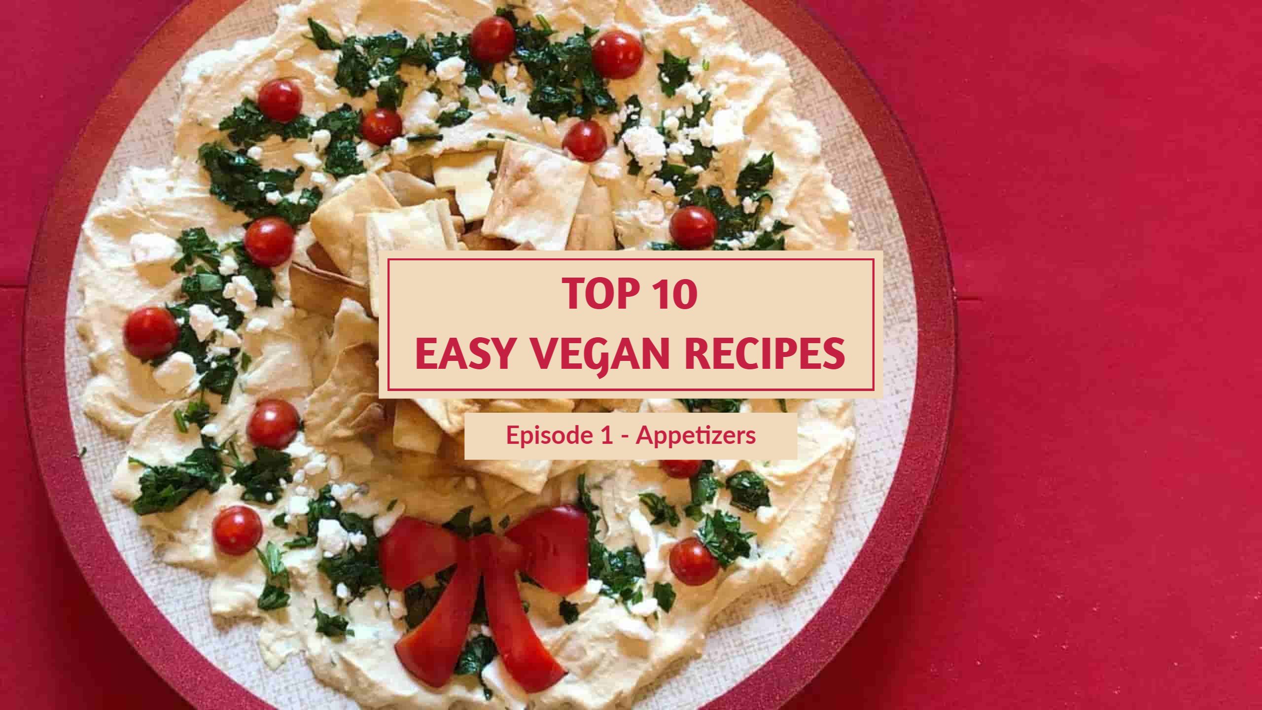Vibrant Plate of Appetizers for Easy Vegan Recipes YouTube Banner Template