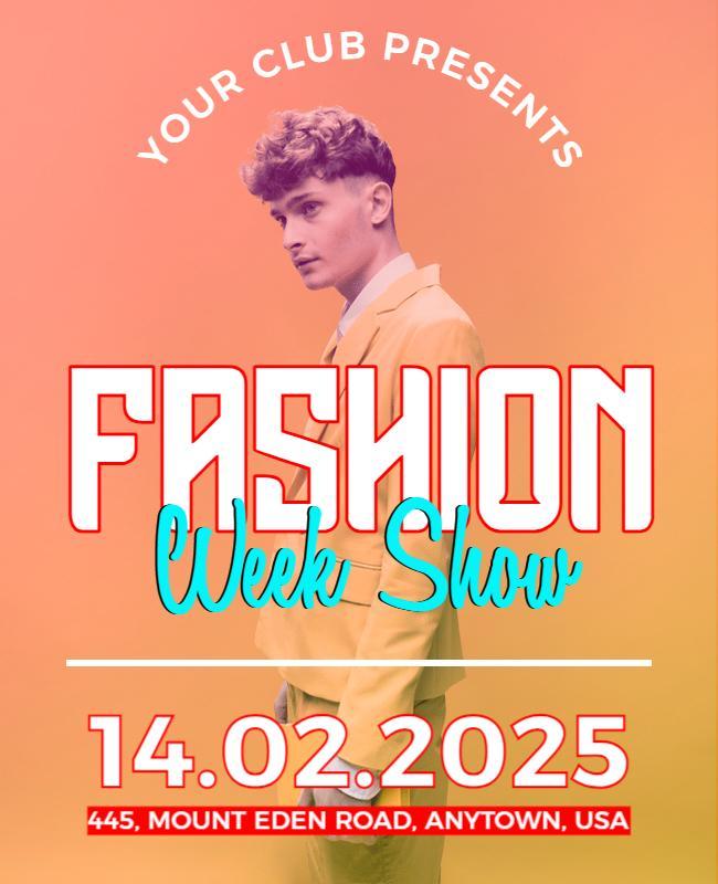 Vibrant Playful Fashion Week Show Flyer Template