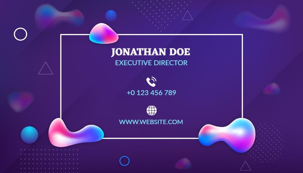 Vibrant Playful Gradient Shapes Business Card Template
