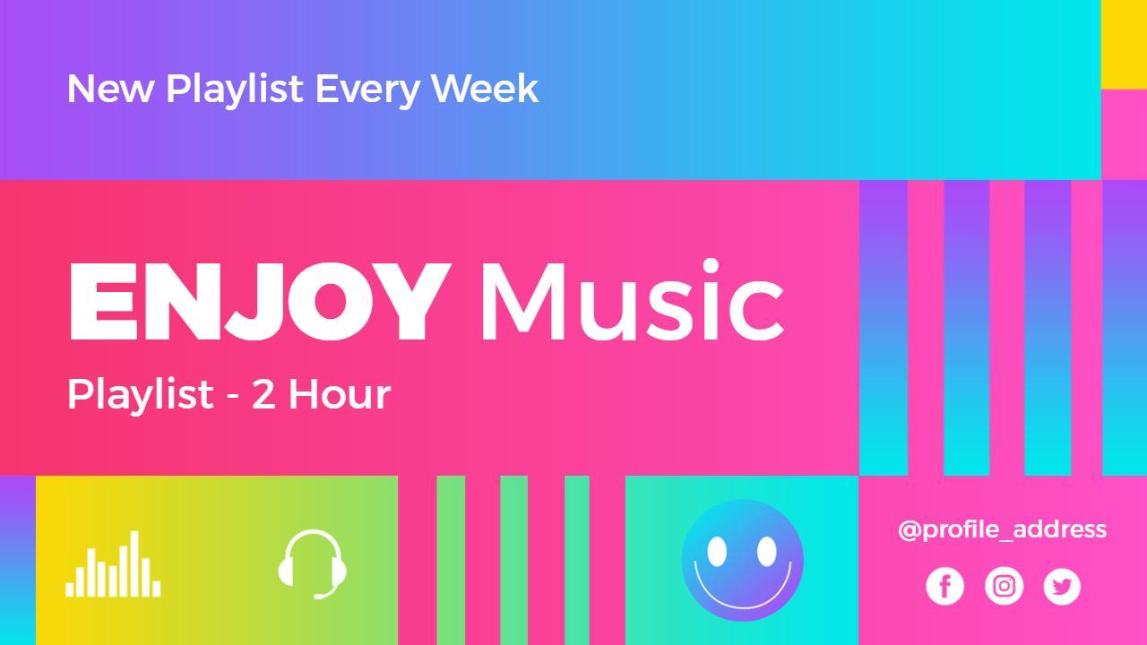 Vibrant Playlist Adventure Music YouTube Thumbnail Template