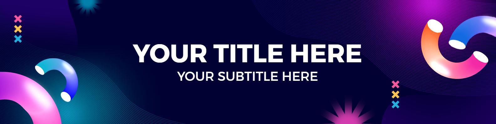 Vibrant Purple and Blue Abstract Elements LinkedIn Banner Template