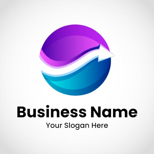 Vibrant Purple and Blue Arrow Design Symbolizing Business Growth Logo Template