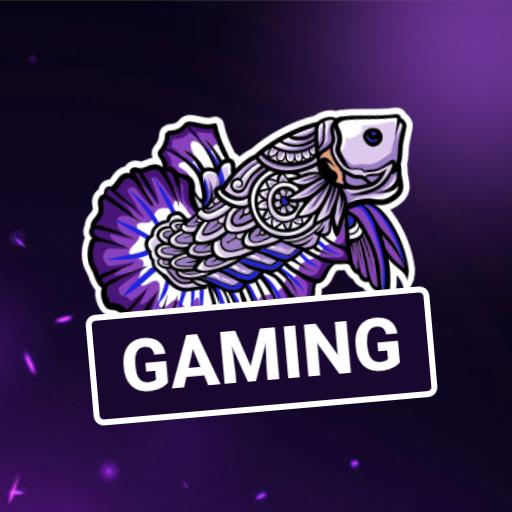 Vibrant Purple and Blue Fish Design Representing Esports Logo Template