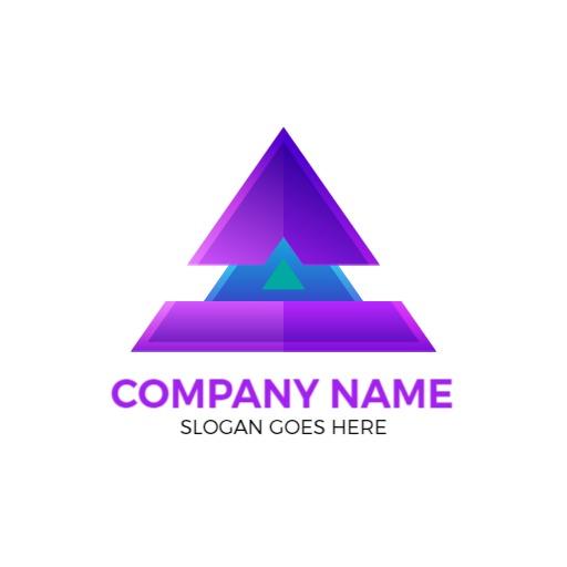 Vibrant Purple and Blue Gradient Triangle Logo Template