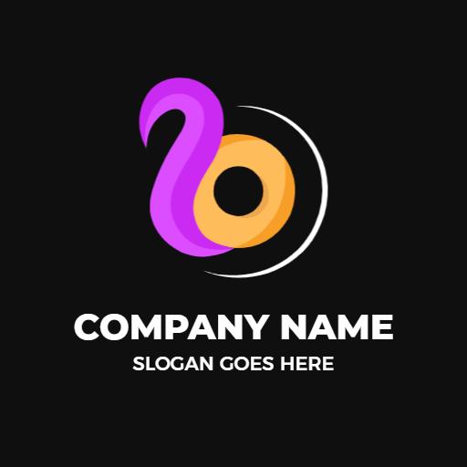Vibrant Purple and Orange B Letter Design for Branding Logo Template
