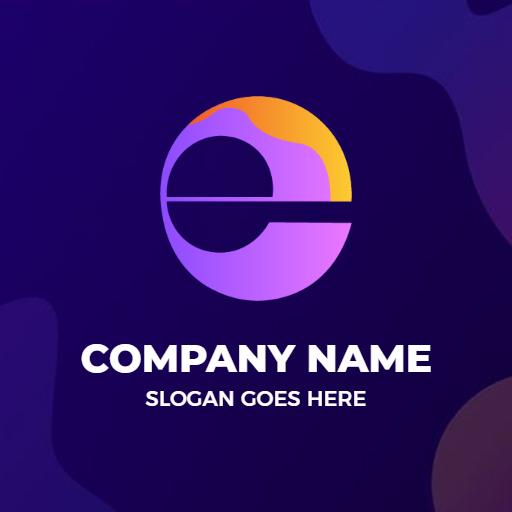 Vibrant Purple and Orange E Letter Design for Branding Logo Template