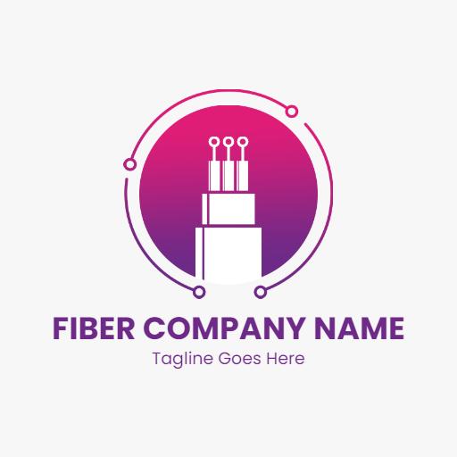 Vibrant Purple and Pink Fiber Connectivity Solutions Logo Template