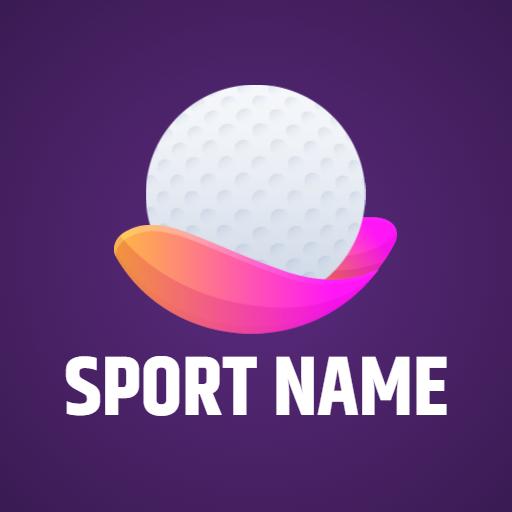 Vibrant Purple and Pink Gradient Golf Sport Logo Template