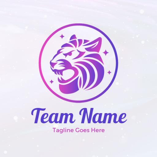 Vibrant Purple and Pink Tiger Illustration for Sports Team Logo Template
