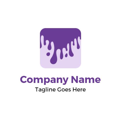 Vibrant Purple and White Dripping Slime Fun Logo Template