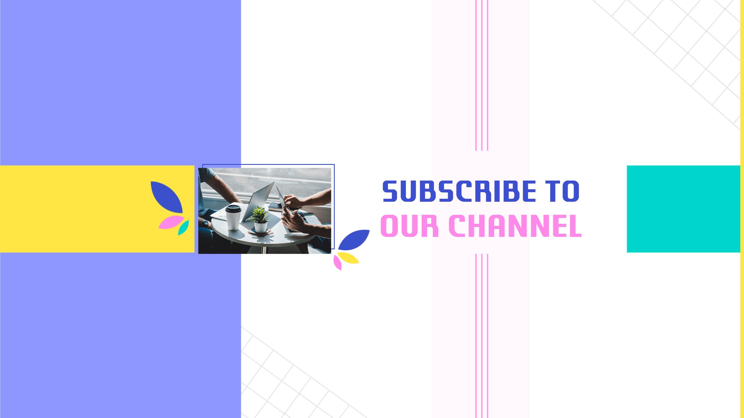 Vibrant Purple and Yellow Design for YouTube Channel Banner Template