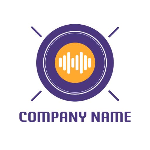 Vibrant Purple and Yellow Speaker Sound Design Logo Template