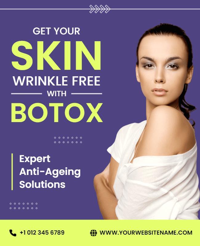 Vibrant Purple Botox Anti-Ageing Solutions Flyer Template