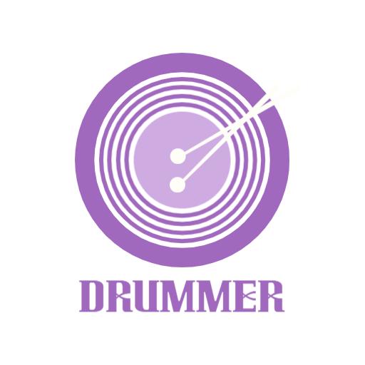 Vibrant Purple Circular Design Representing Drummer Logo Template
