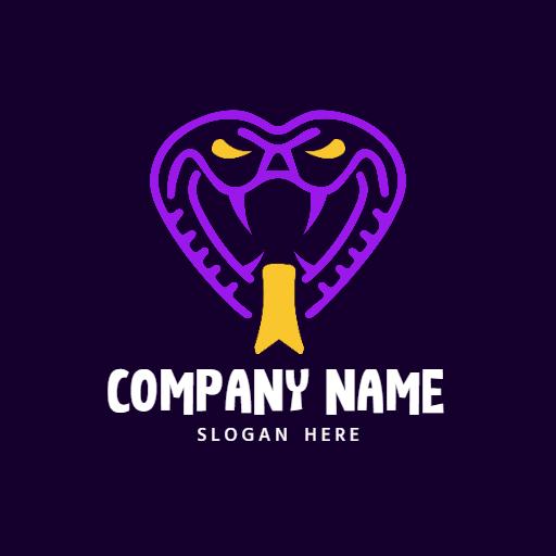 Vibrant Purple Cobra Design Capturing Snake Theme Logo Template