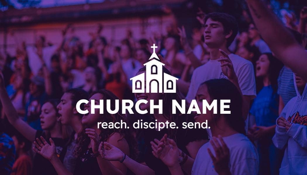 Vibrant Purple Community Connection Church Business Card Template