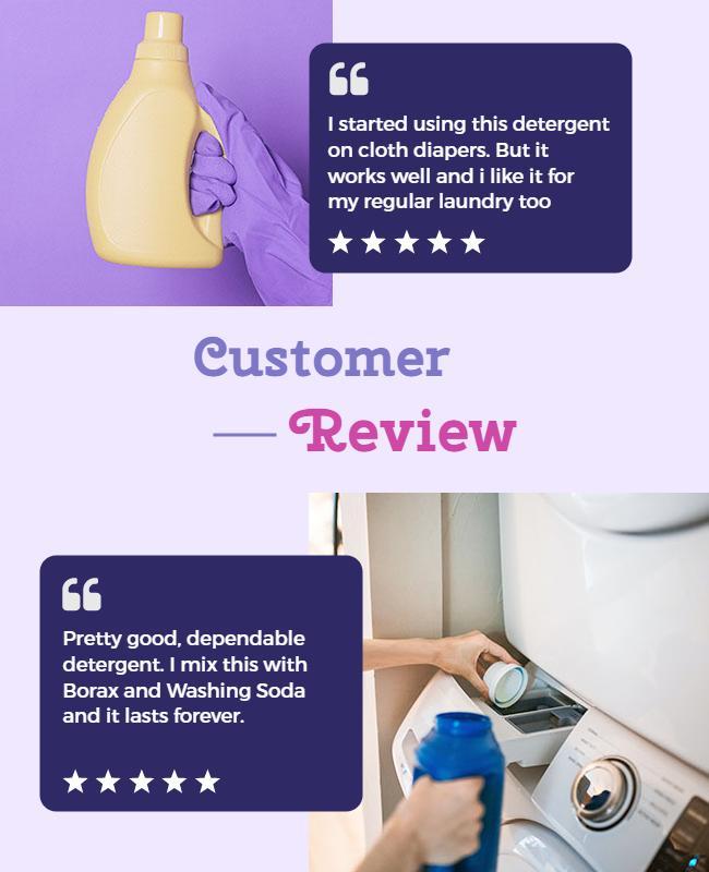 Vibrant Purple Customer Review for Laundry Detergent Poster Template