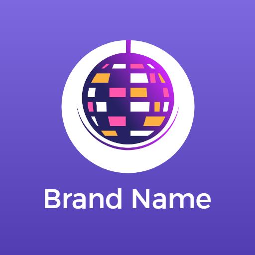 Vibrant Purple Disco Ball Design Capturing Nightclub Vibes Logo Template