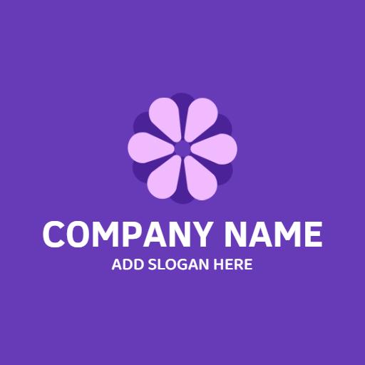 Vibrant Purple Floral Design for Your Company Logo Template