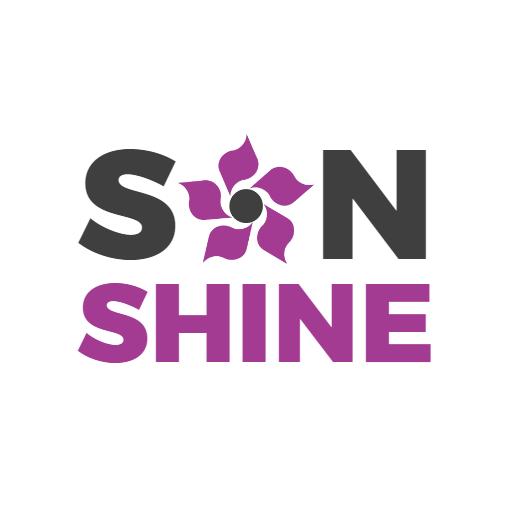 Vibrant Purple Flower Design Represents Sunshine Logo Template