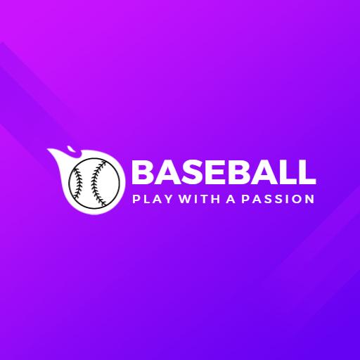 Vibrant Purple Gradients Showcasing Passion for Baseball Logo Template