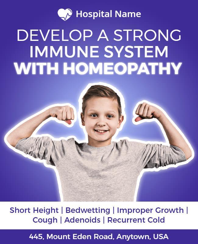 Vibrant Purple Health Awareness Homeopathy Treatment Poster Template