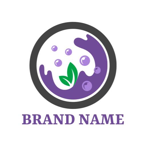 Vibrant Purple Liquid Splash Represents Refreshing Drinking Logo Template