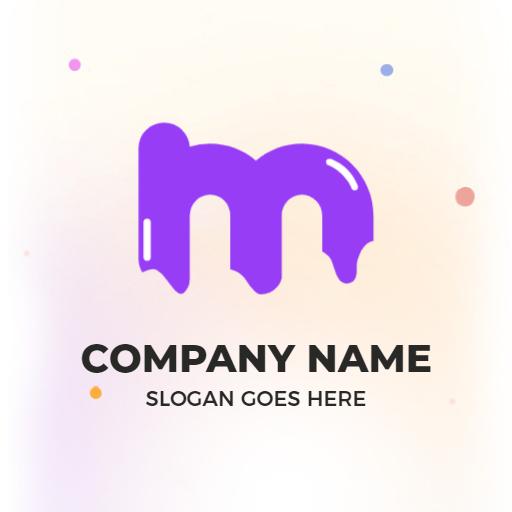 Vibrant Purple M Letter Design for Creative Branding Logo Template