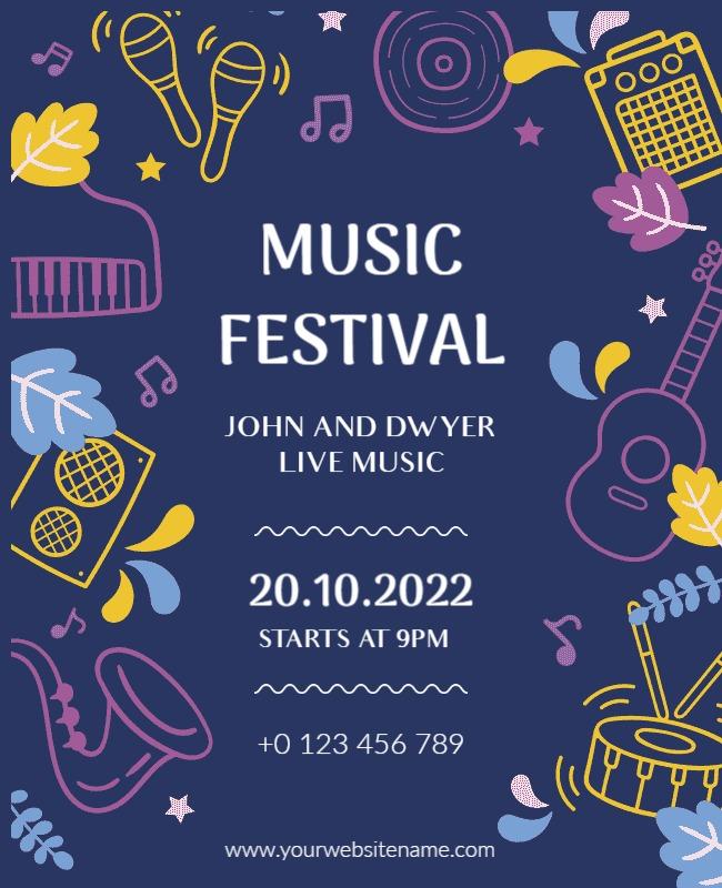 Vibrant Purple Music Festival Celebration Poster Template