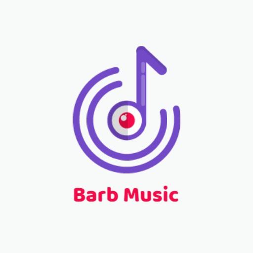 Vibrant Purple Music Note with Sound Waves Design Logo Template